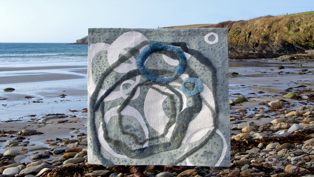 'Echoes of the Shore' handwoven tapestry artwork