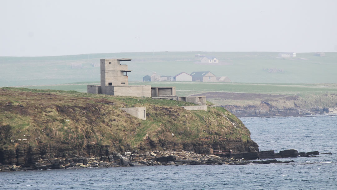 Wartime coastal defence buildings on Flotta