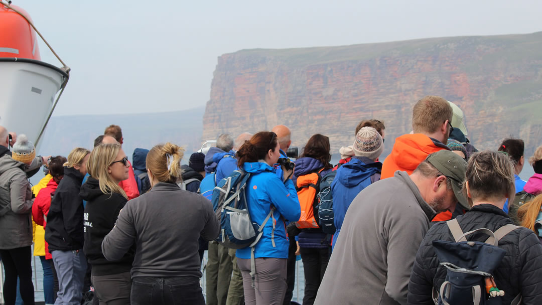 Viewing the cliffs on Hoy's southern coastline