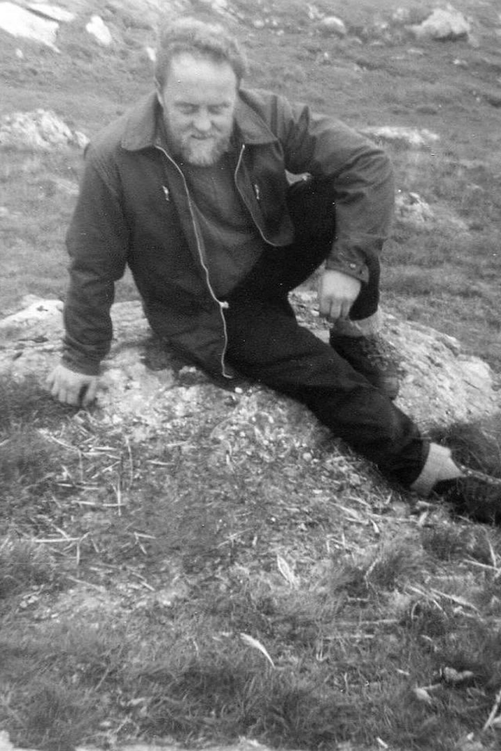 Bobby Tulloch and the Snowy Owl nest site, Fetlar, Shetland, 1967