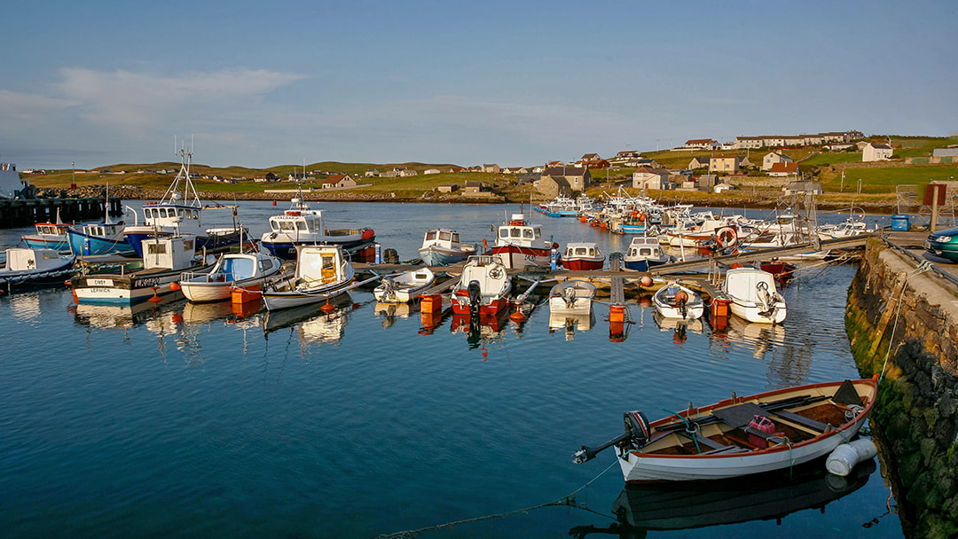 Symbister Harbour in Whalsay