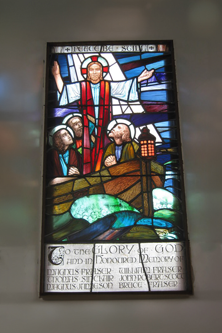 Rainbird window in Papa Stour Kirk