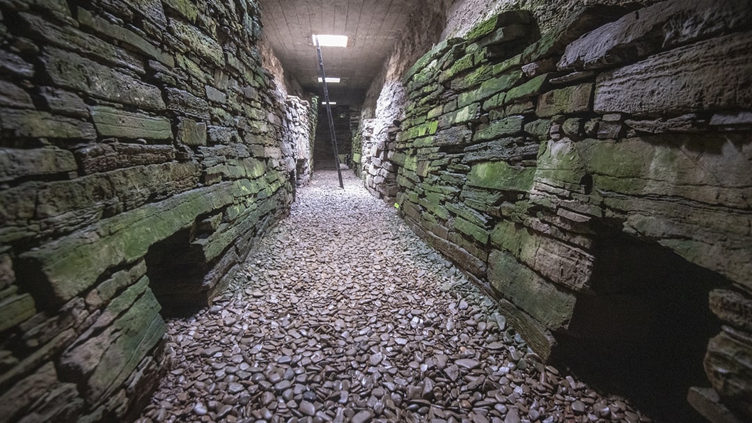 Inside the south cairn on Papay Holm