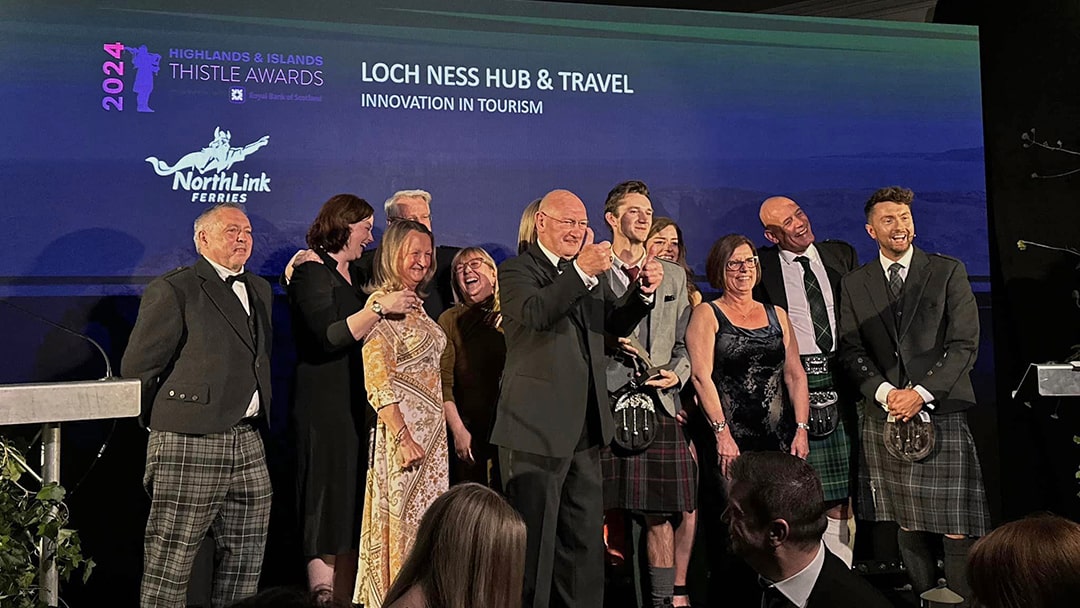 Billy Robb with Loch Ness Hub and Travel - winners of the ‘Innovation in Tourism’ award