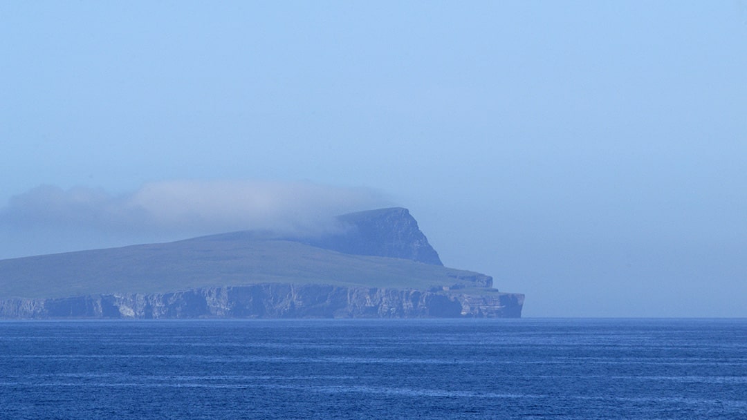 The island of Noss, as seen from a distance