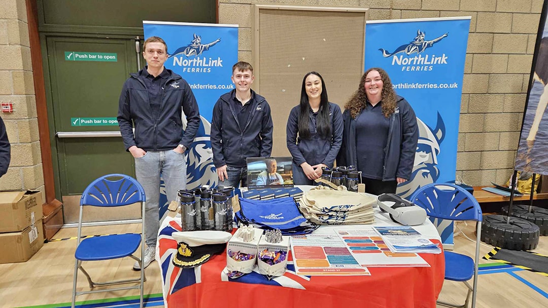 Some of the NorthLink team at a Careers Fair in Orkney