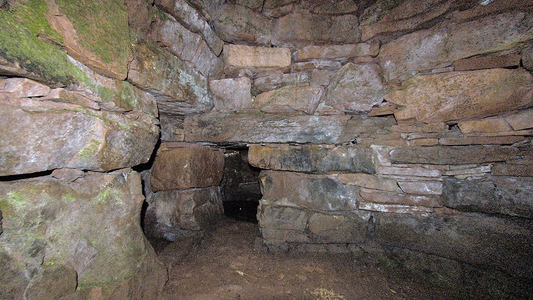 Inside Vinquoy Hill Chambered Cairn, Eday