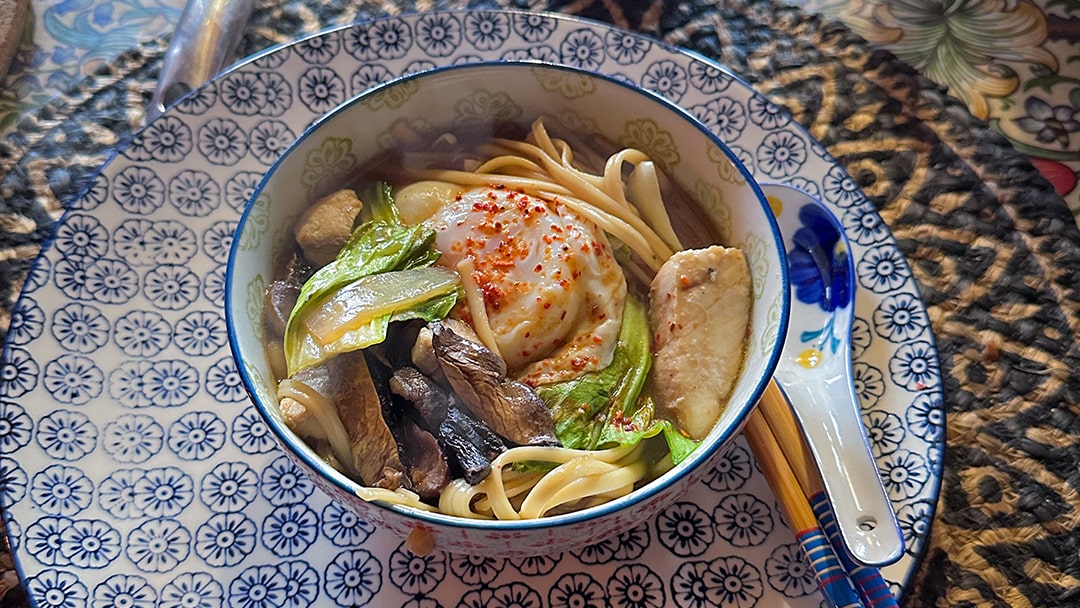 A lovely homecooked dinner using fresh seafood