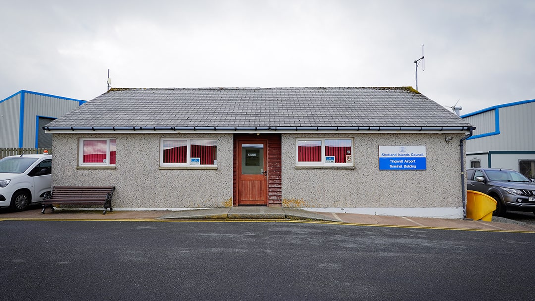 Arriving at Tingwall Airport on the Shetland mainland