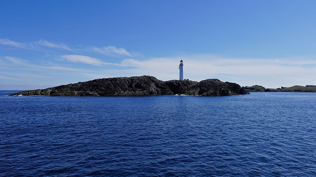 Bound Skerry is marked by a magnificent lighthouse