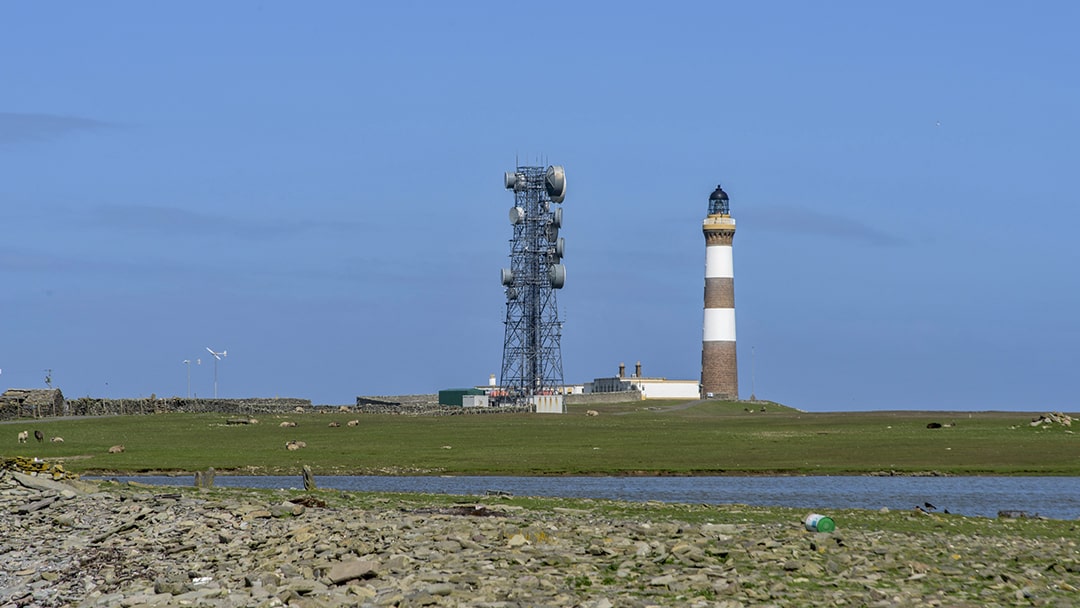 Dennis Head Lighthouse in North Ronaldsay, Orkney