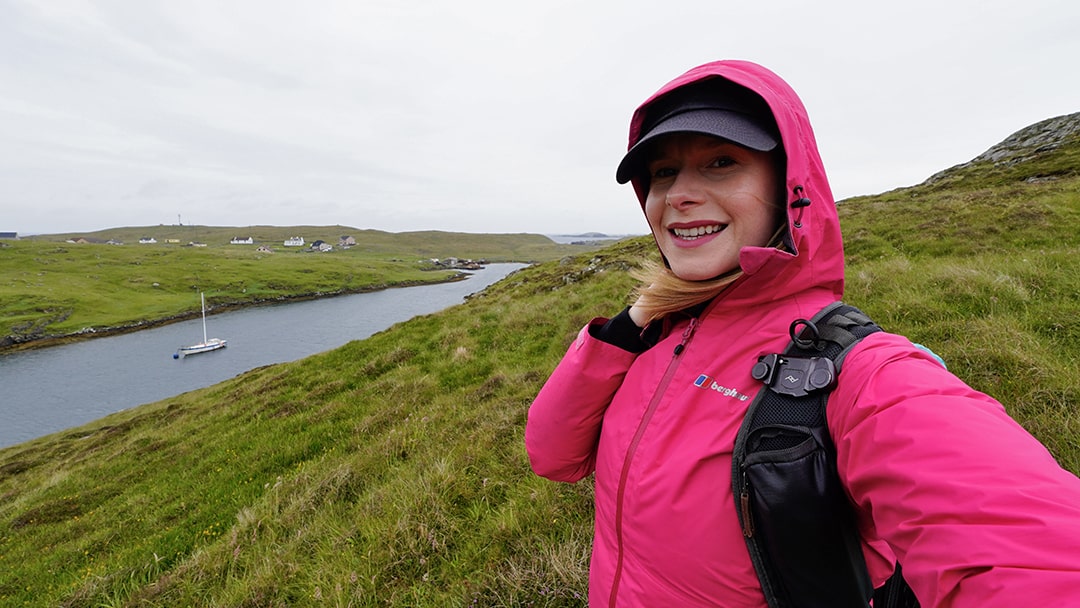 Rain wouldn't stop Ruth from exploring the Out Skerries