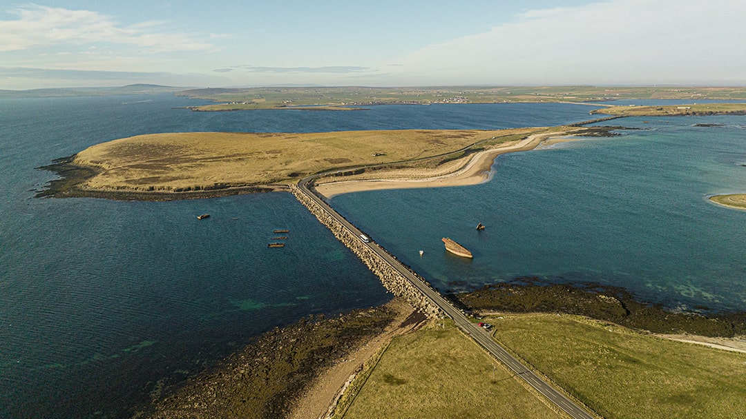 The beach at Churchill Barrier No.3 on Glimps Holm, Orkney