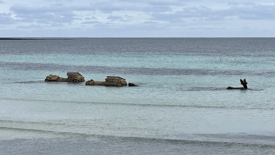 The wreck of B98 in Sanday, Orkney