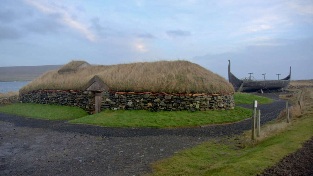 The reconstruction of a Viking longhouse and ship in Unst, Shetland