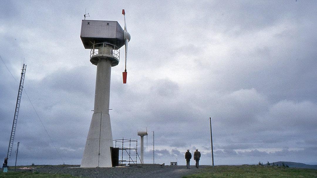 Turbines on Burgar Hill in Evie, Orkney in 1984